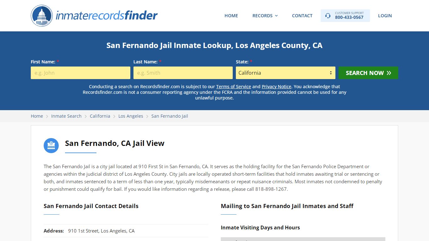 San Fernando Jail Roster & Inmate Search, Los Angeles County, CA ...